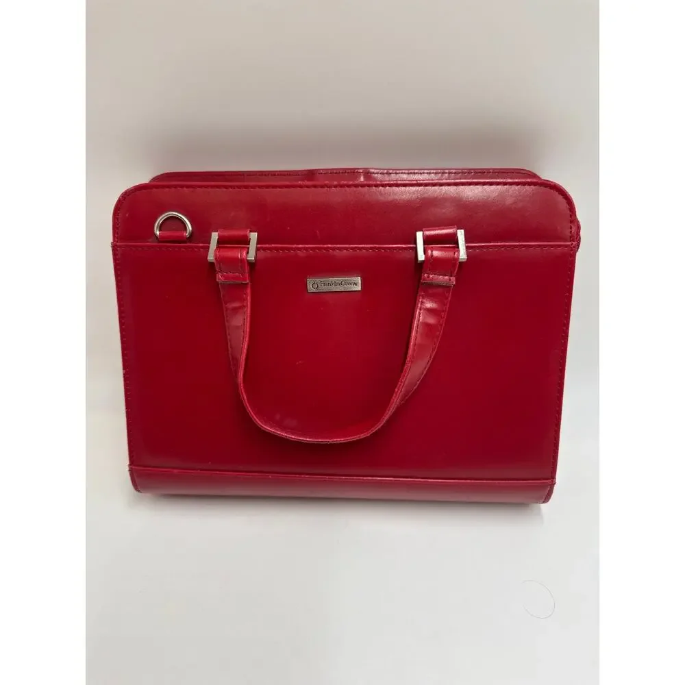FranklinCovey Red Zip Around 6 Ring Planner Binder Organizer Carry Case